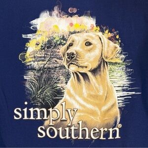 Simply Southern Yellow Lab Long Sleeve Top Blue M